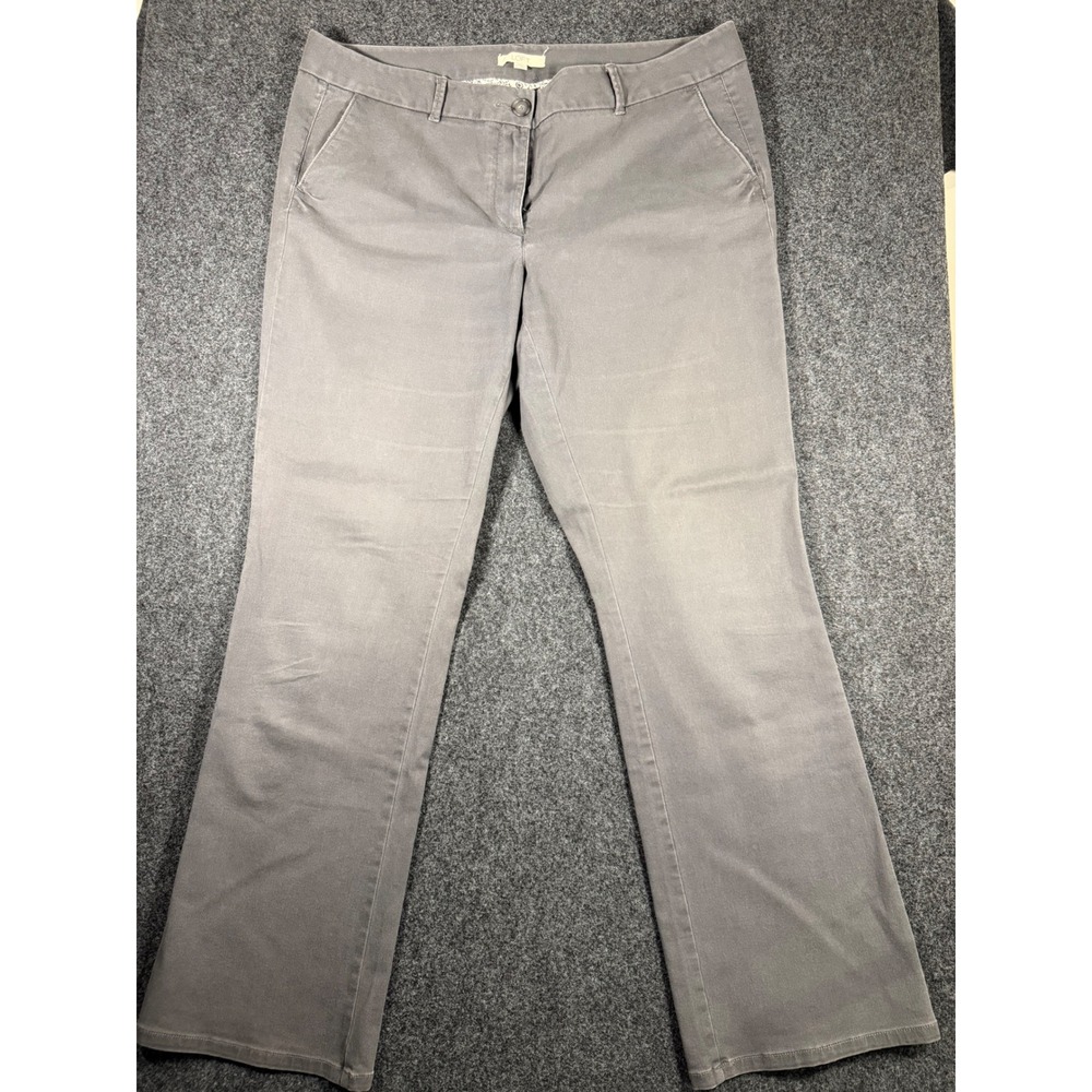 Ann Taylor LOFT Marisa Fit Gray Straight Leg Cotton Blend Pants Womens 16